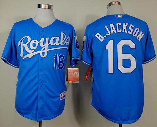 Royals #16 Bo Jackson Light Blue Alternate Cool Base Stitched MLB Jersey - Click Image to Close